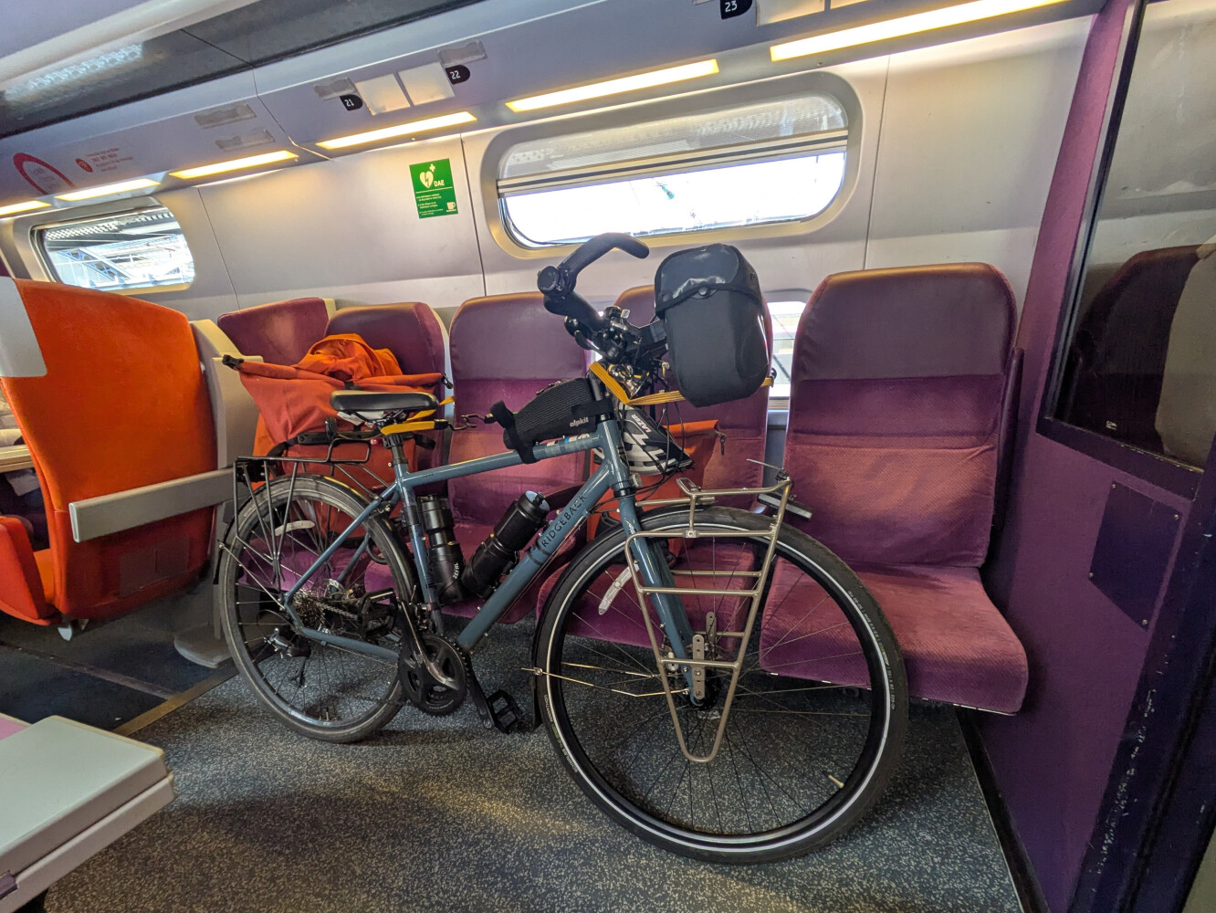 Officially reserved bike space on a TGV train