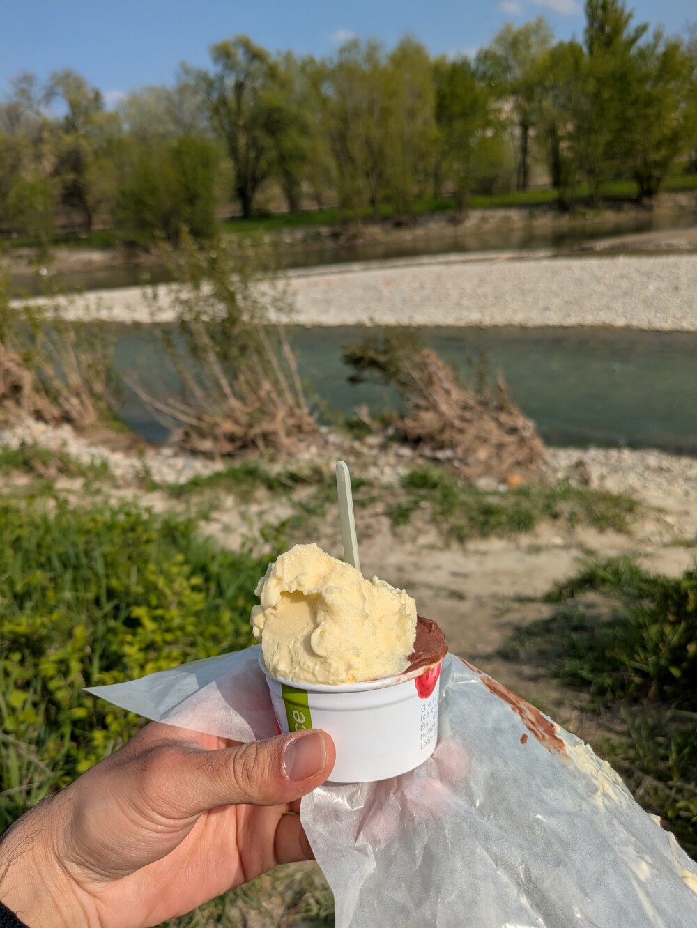 Chilling on the river Parma