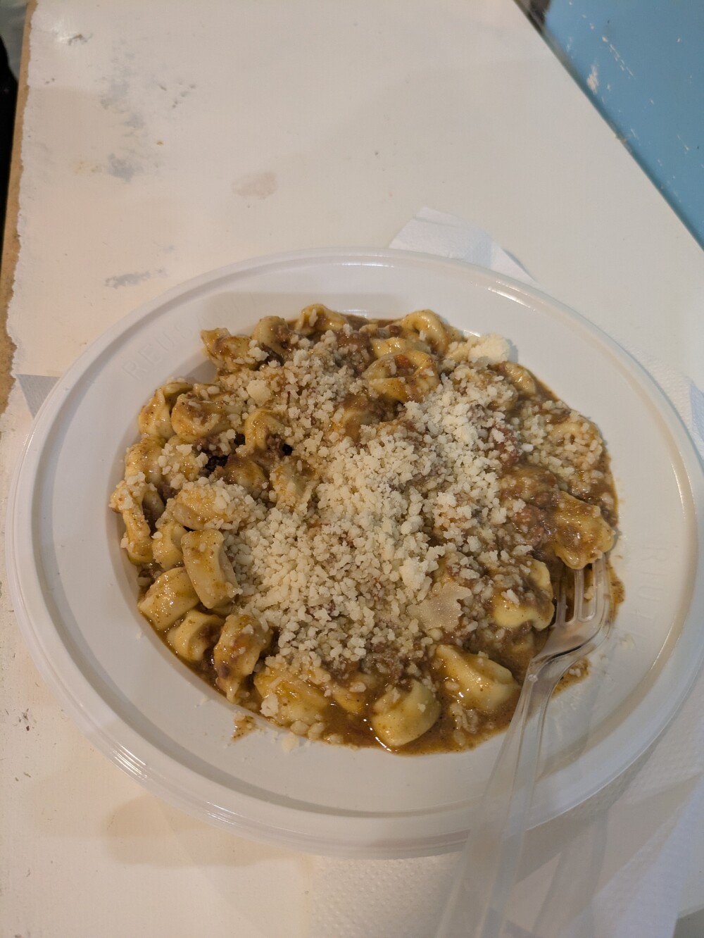Don't mind the plastic plate - this pasta in Florence was my best meal so far