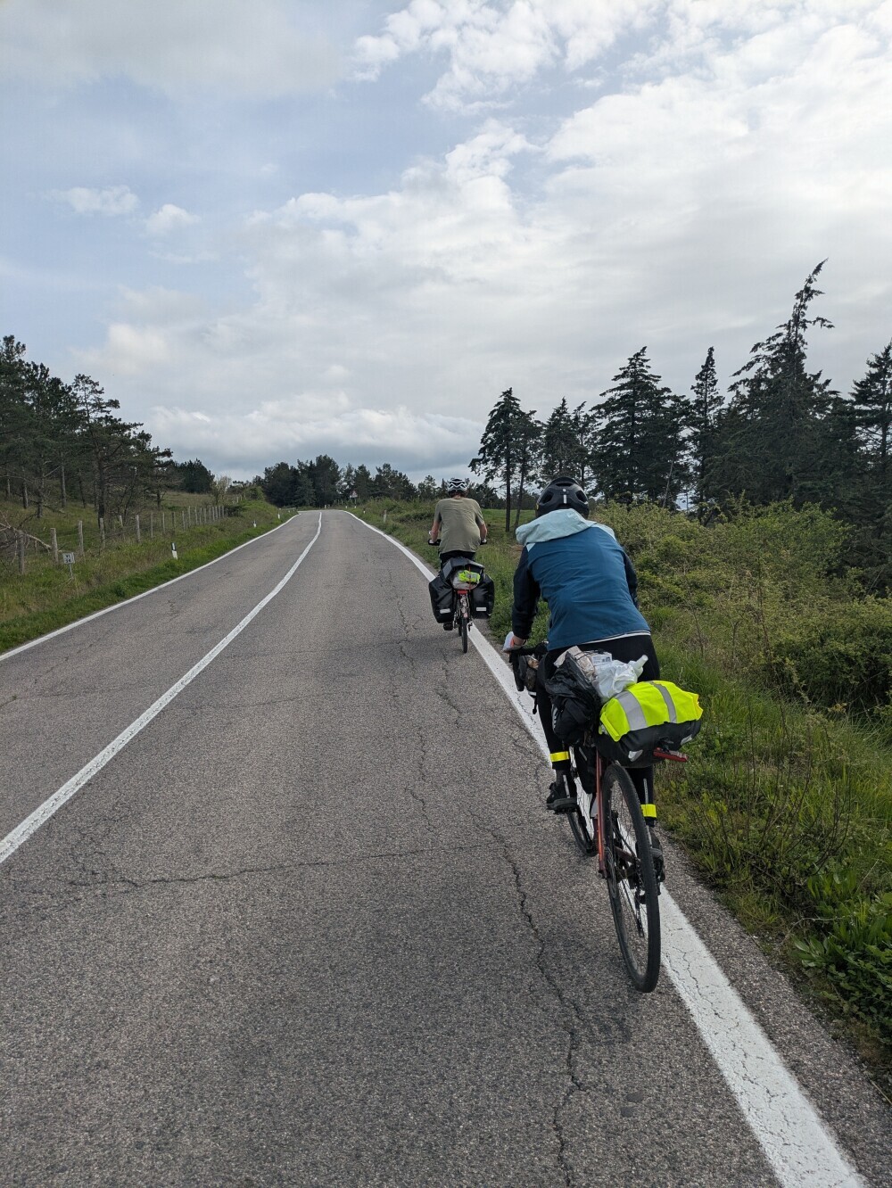 Two become three: up the hill to Radicofani