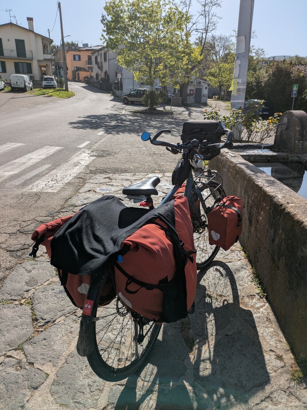 A classic bit of bike laundry in a pretty village