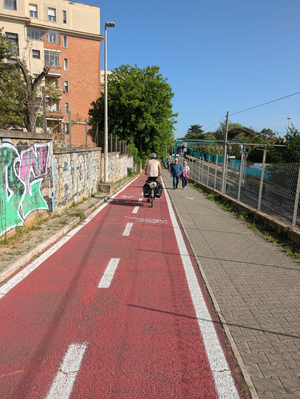 I didn't take any pictures in the tricky sections, so here's one of Rome's token efforts at bike lanes