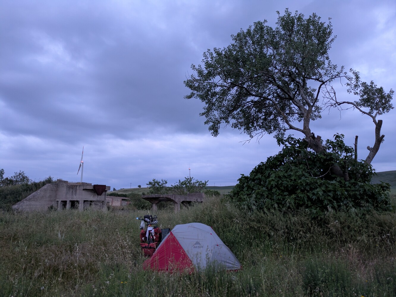 With a hidden camp spot