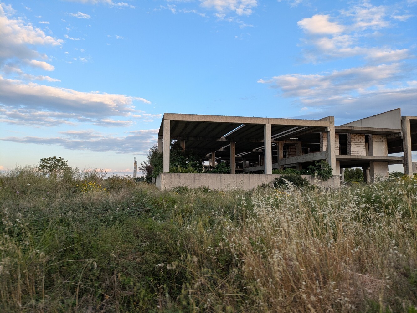 I don't think this building is getting finished any time soon. It'd be fun to camp in one of these