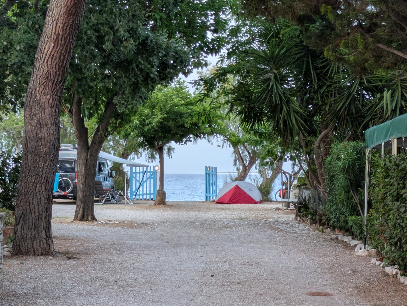 My camping spot right next to the beach in Akrata. It transpired that the Belgian couple had been at the same campsite, but we didn't see each other