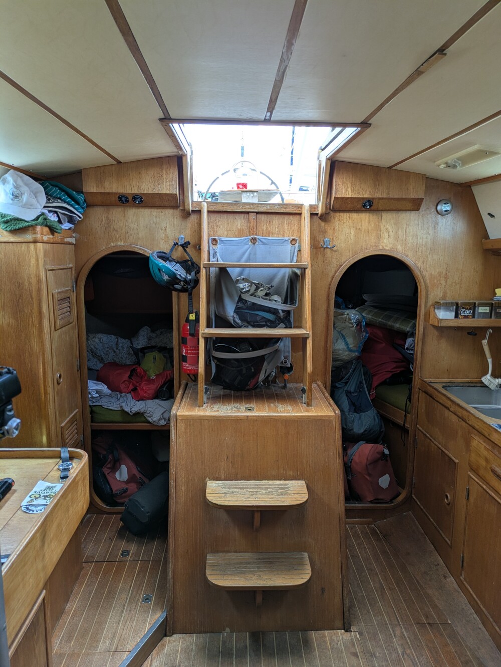 My bed on the left, storage on the right