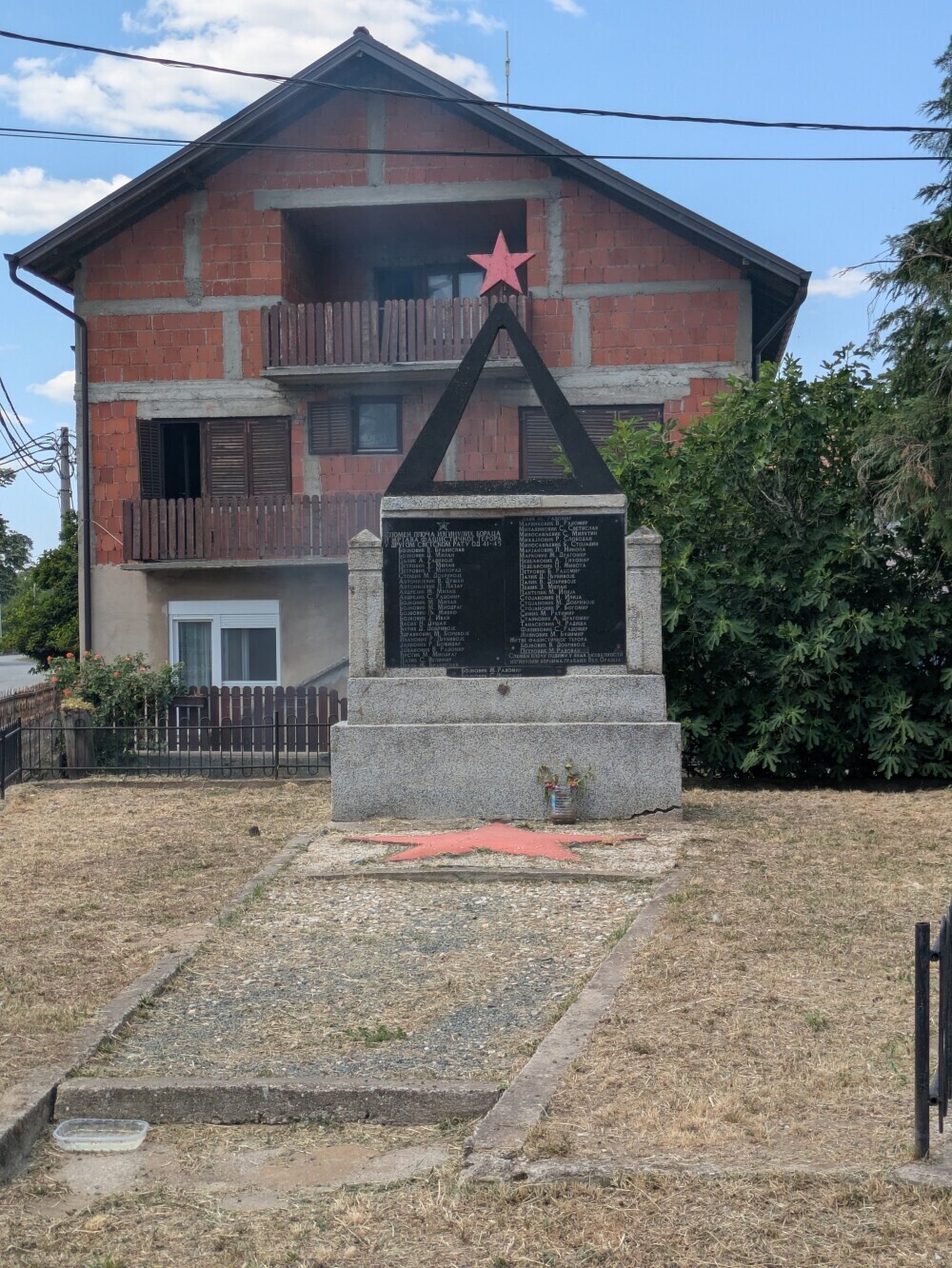 I don't want to post pictures of someone's house, so here's a village Red Army war memorial I enjoyed as a change from the British ones