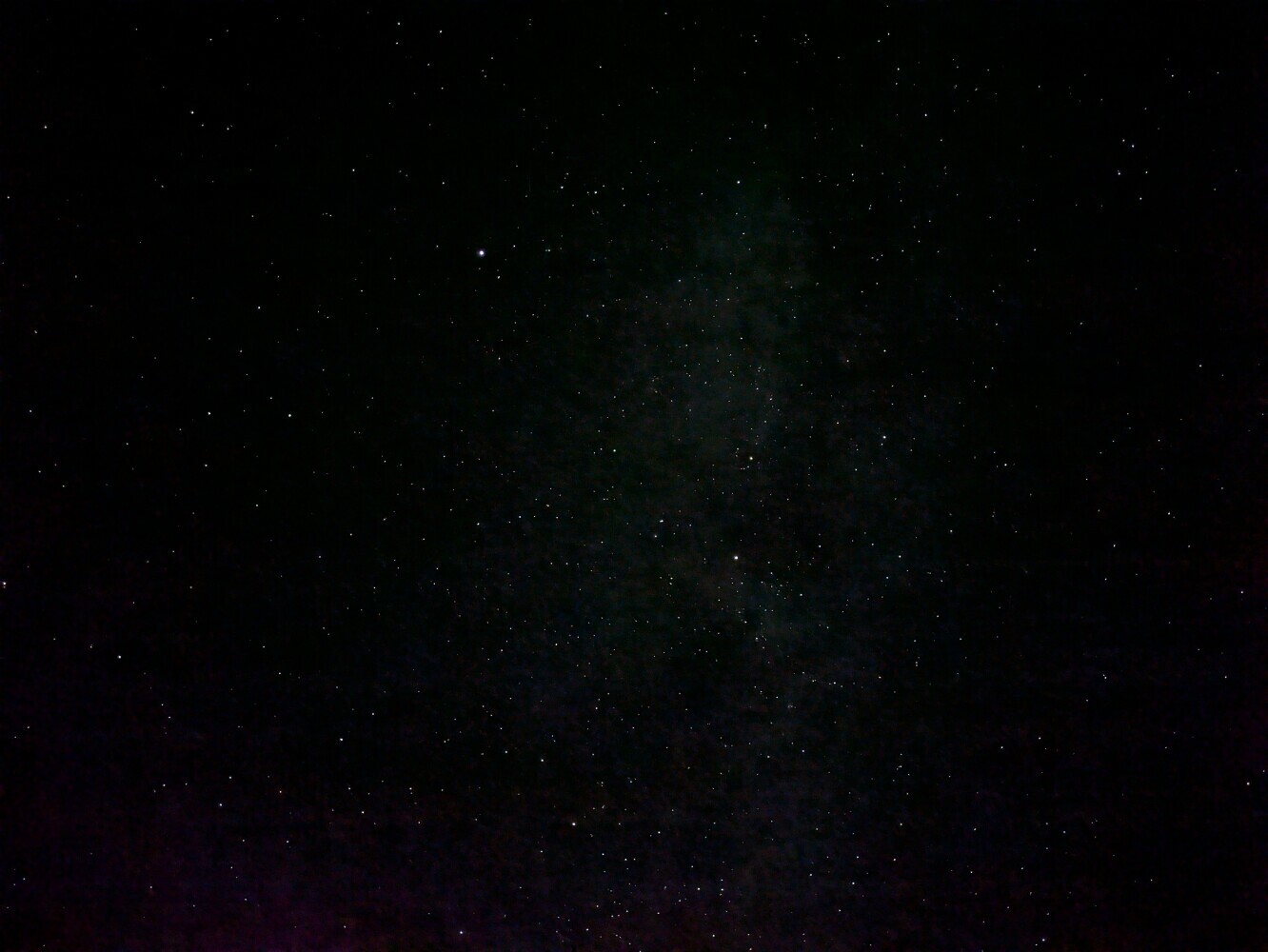 Clear dark skies were an unexpected perk of my midnight ride. This is approximately what I could see with my eyes - faint wisps of Milky Way among a sea of stars