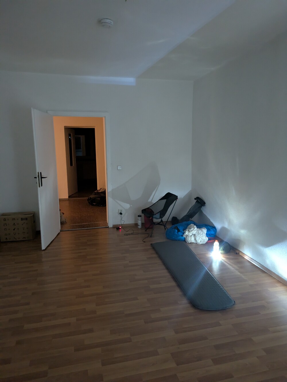 My camping chair was the first furniture in a friend's new place
