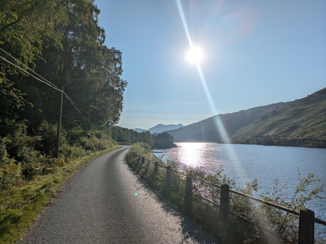 Warm and sunny, perfect weather for a dip in the loch