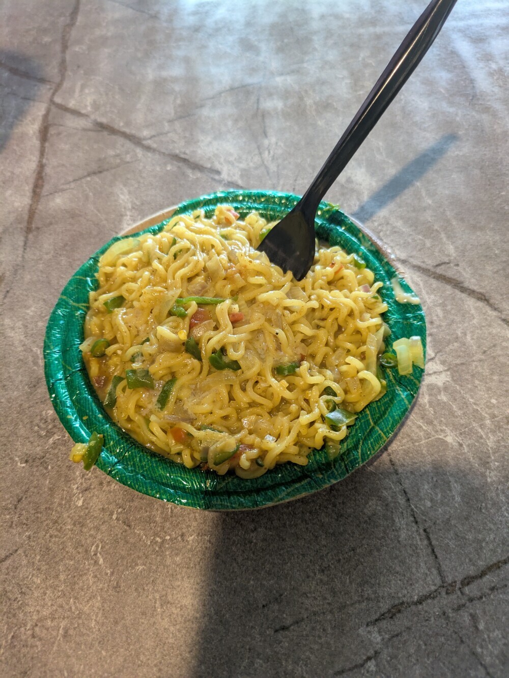 Maggi noodles, universally known as just Maggi, are a popular snack around here