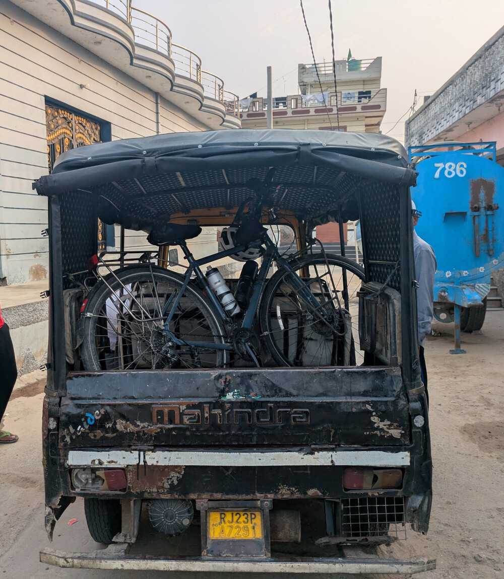 We squeezed my bike into the auto