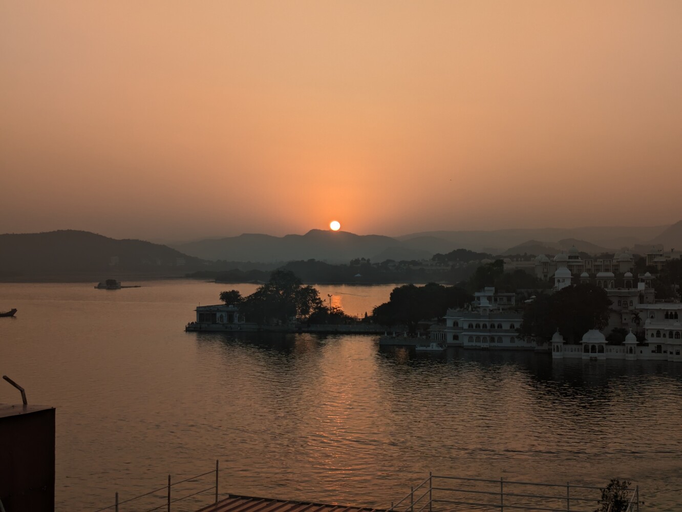 And sunset over the lake