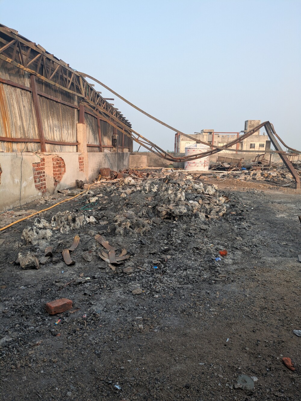 The top floor was wrecked, with piles of melted polyester