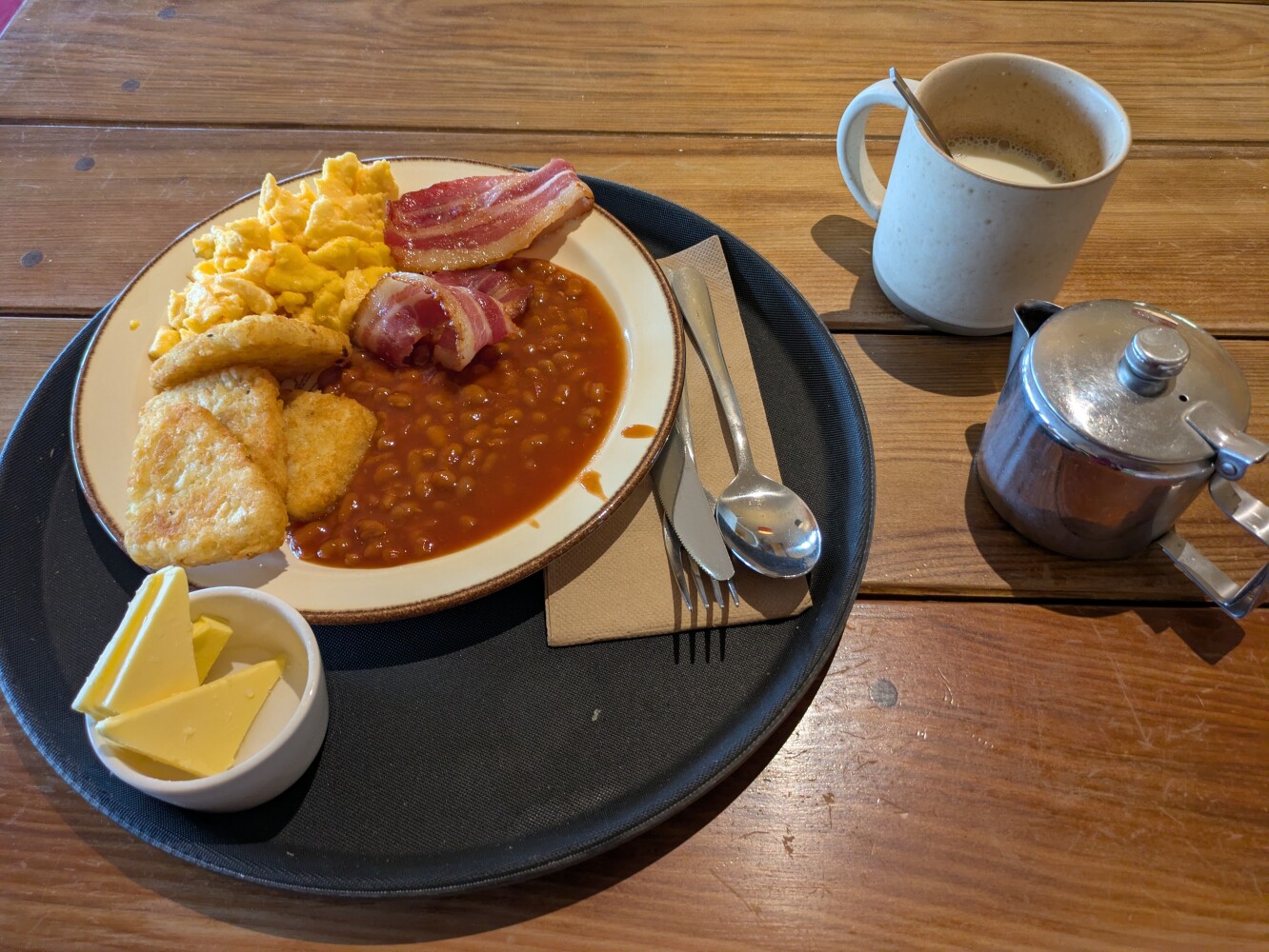 Breakfast (not pictured: unlimited bread access)