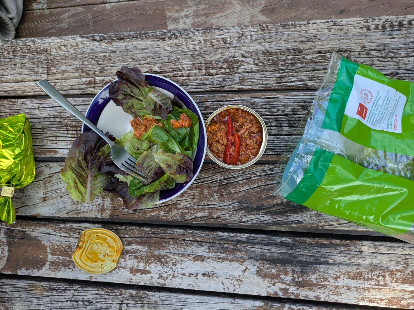 I was looking forward to some salad after four days of my camp cooking