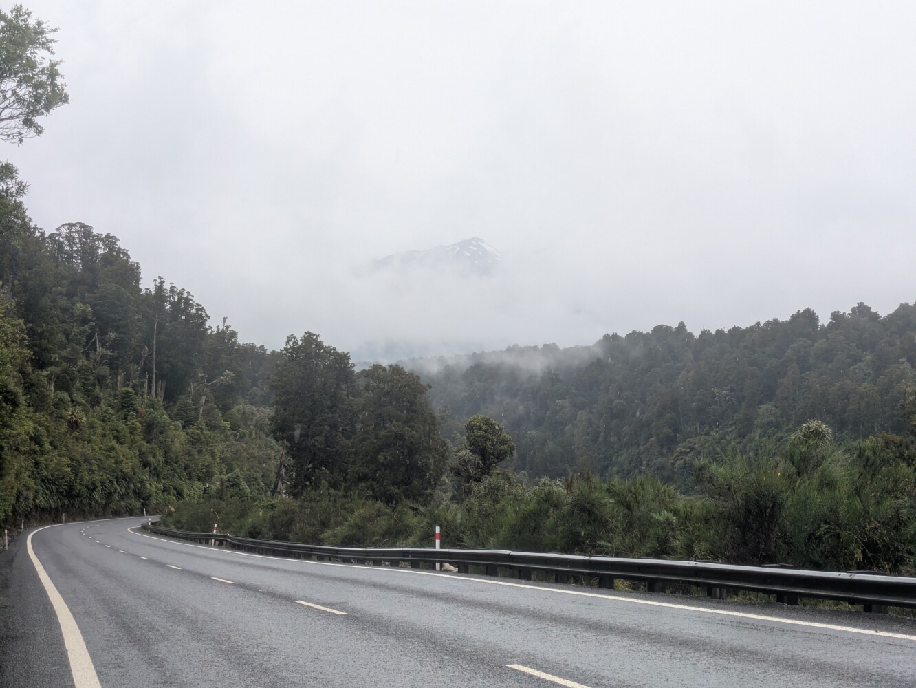 Misty mountain view